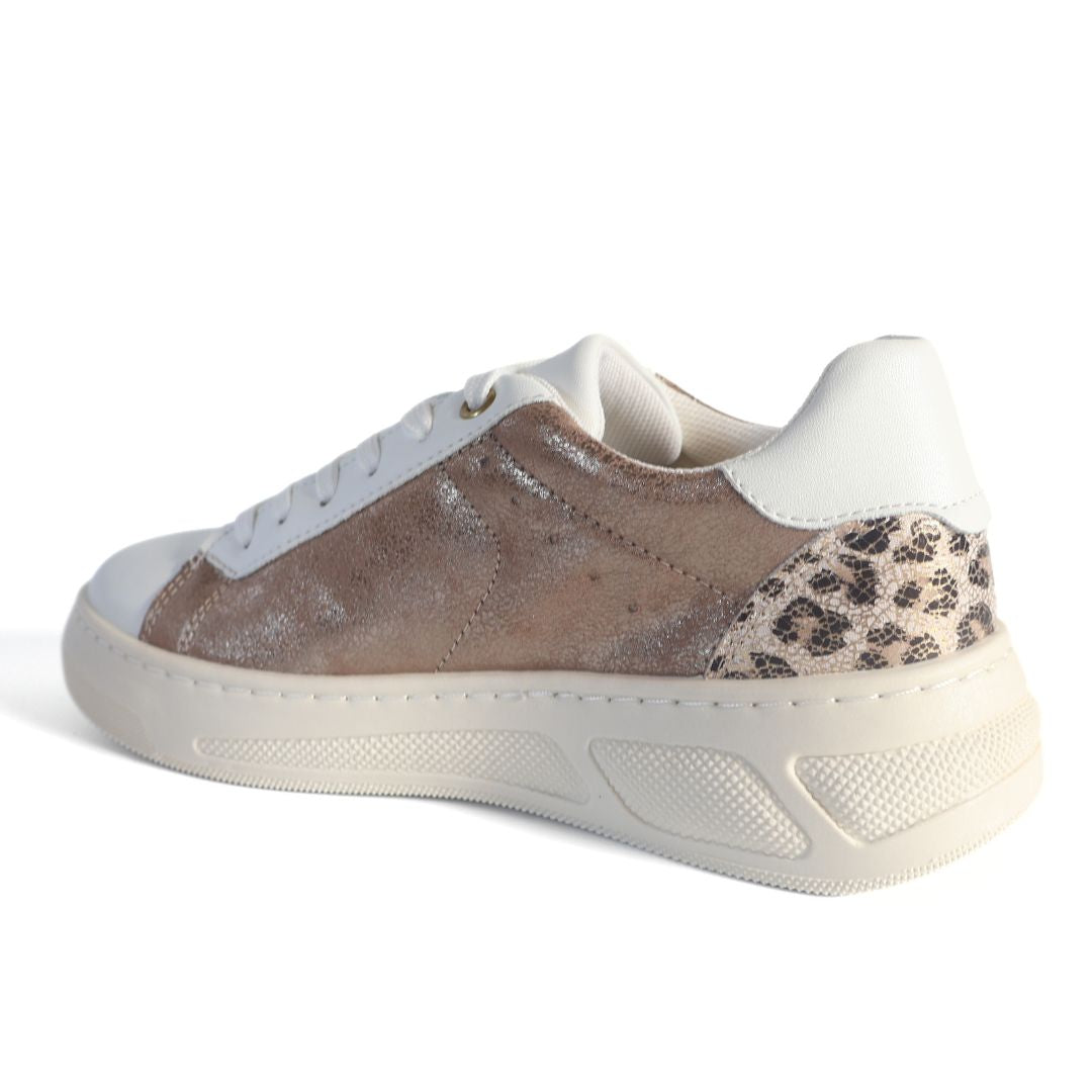 Geox D Ljuba Respira Girls Womens Shoes Trainers UK Size 2.5 Bronze White
