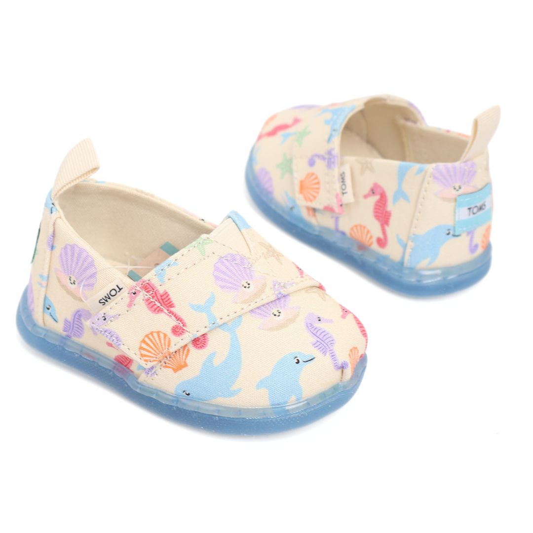 Toms Tiny Alpargata Babies Girls Pre Walkers Gum Soles UK Size 3