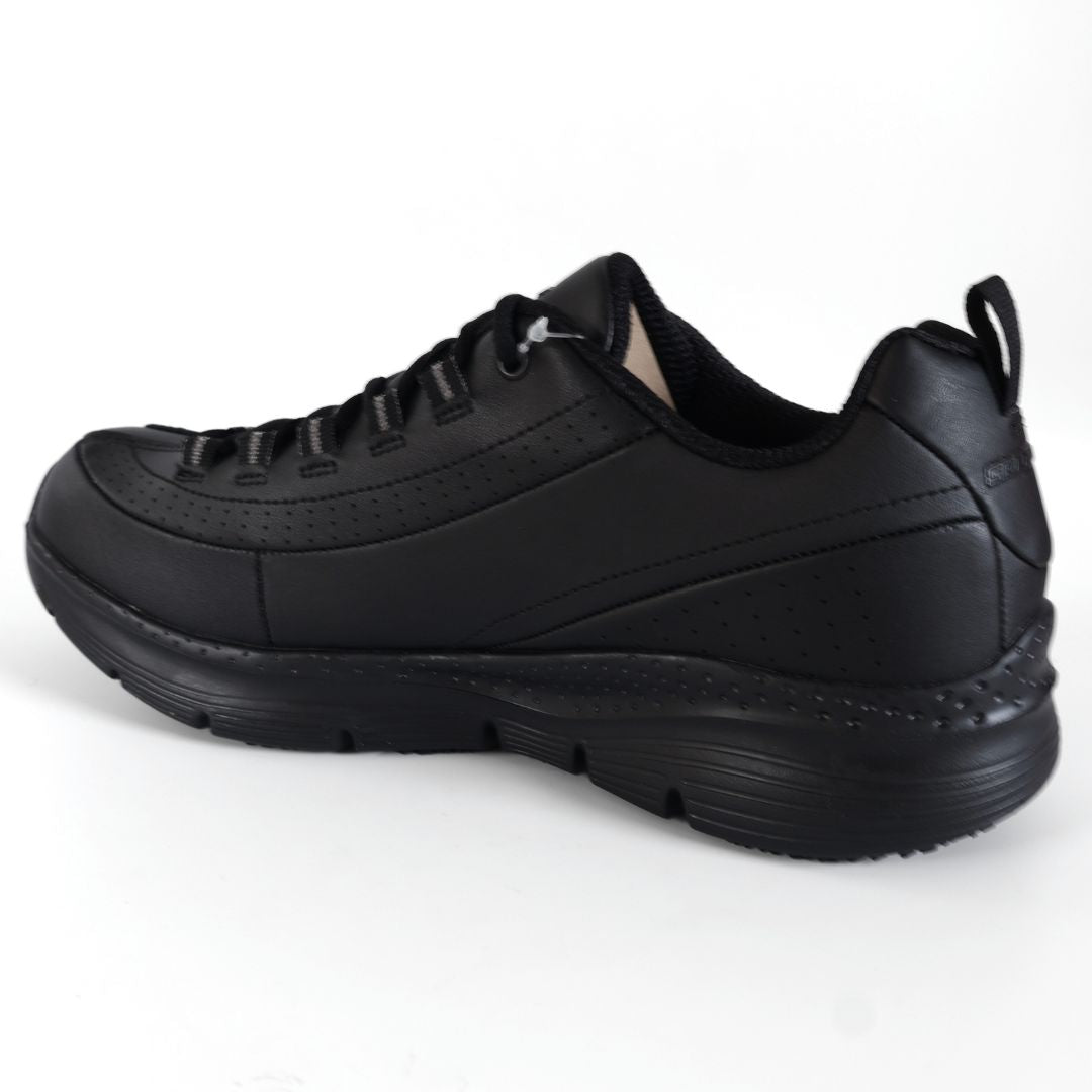 Skechers Arch Fit Trickell Womens Girls Shoes Trainers UK Size 3 - 8 Black Silver