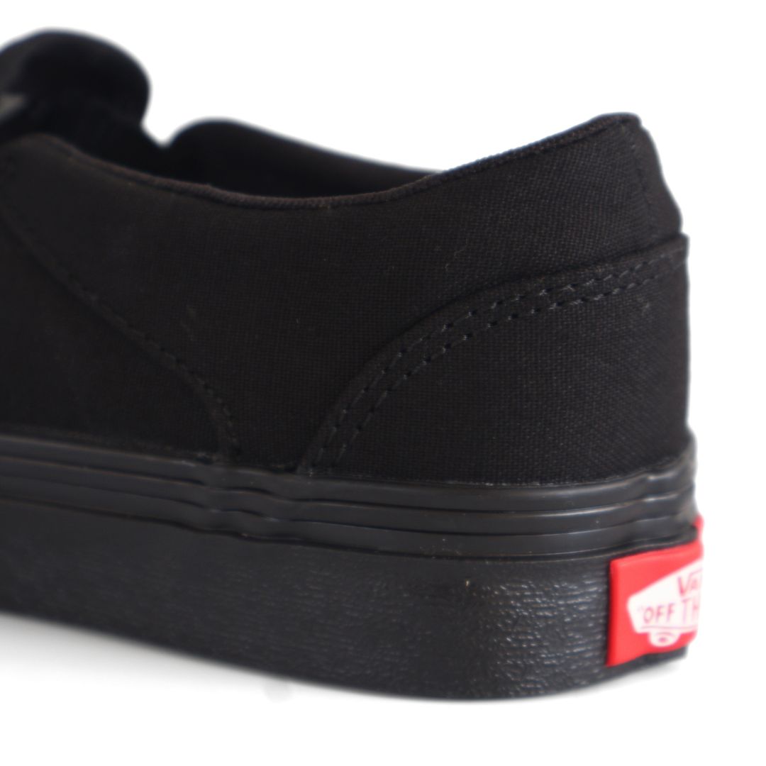 Vans Asher Kids Shoes Trainers Uk Size 2.5 Black Canvas