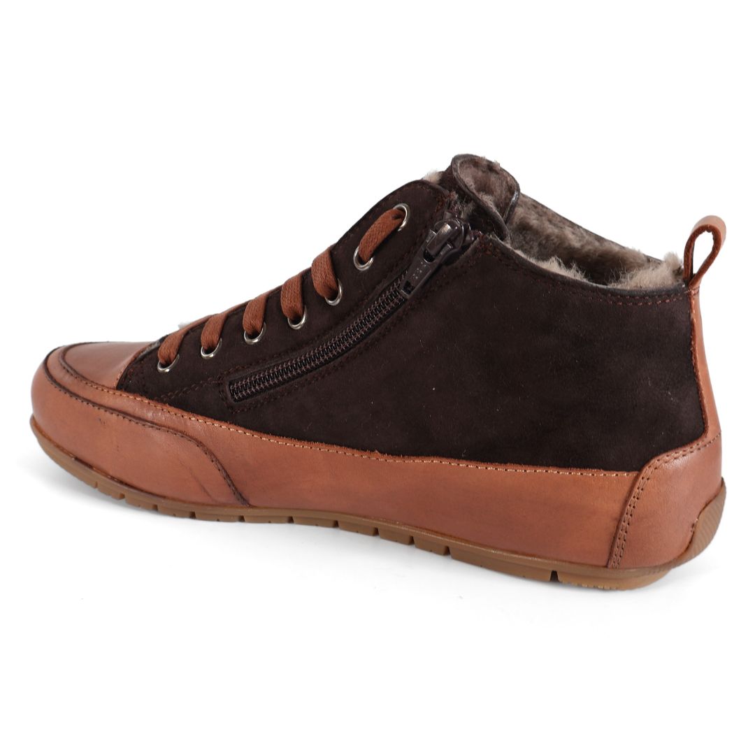 Candice Cooper Mid Fur Cuir Ebony Shoes Trainers UK Size 4.5 Zip Up