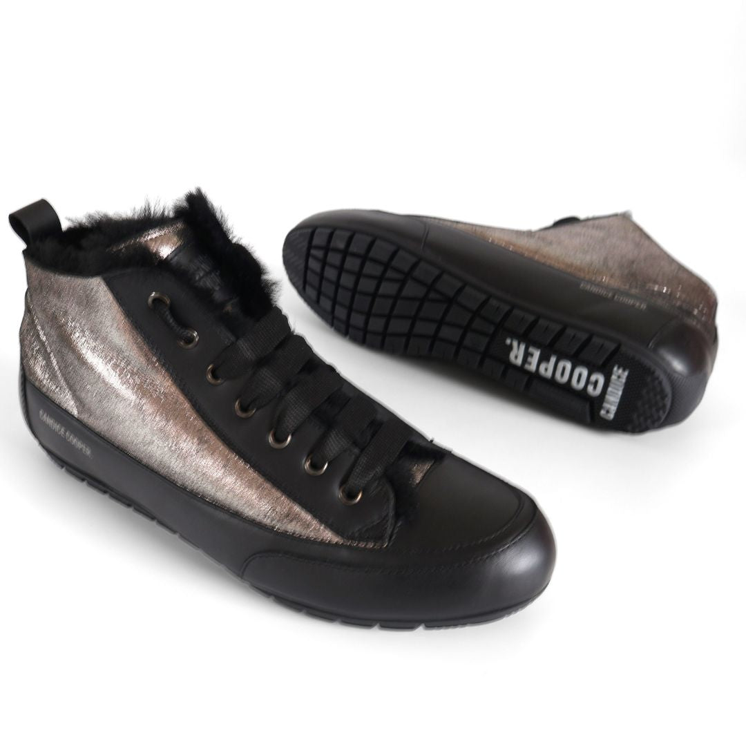 Candice Cooper Mid Mens Shoes Trainers UK Size 8 Black Silver