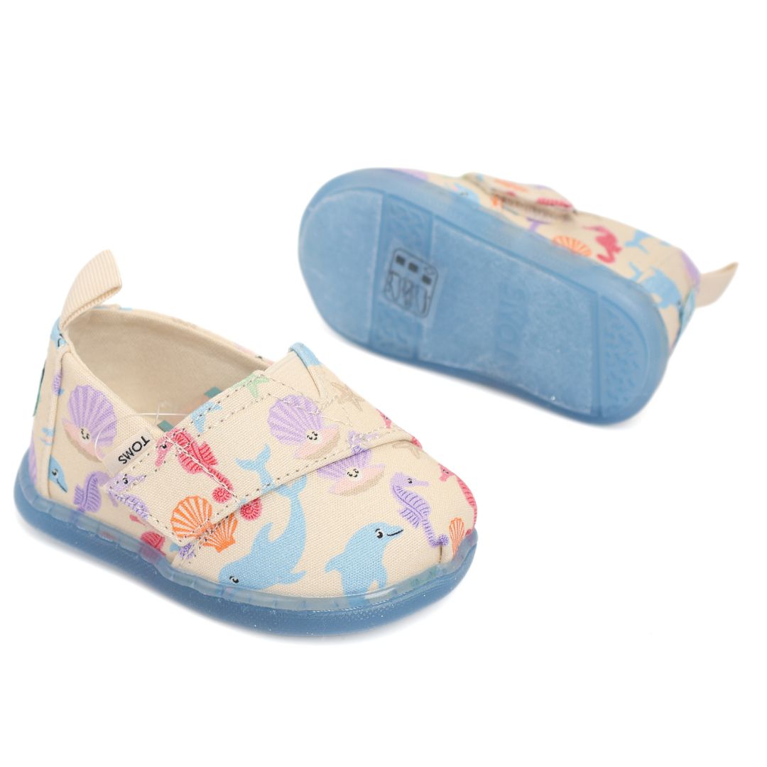 Toms Tiny Alpargata Babies Girls Pre Walkers Gum Soles UK Size 3
