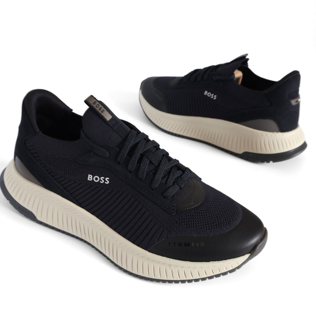 Hugo Boss Titanium Evo Mens Shoes Trainers UK Size 8 Dark Blue