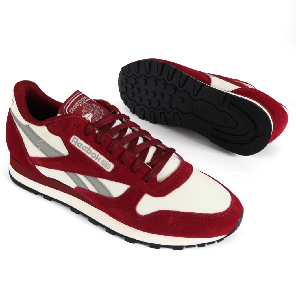 Reebok Classic Leather Mens Shoes Trainers UK Size 9.5 Maroon White