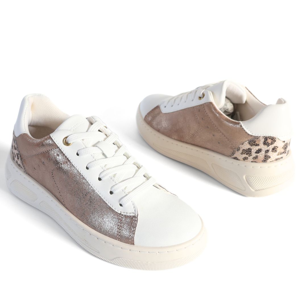 Geox D Ljuba Respira Girls Womens Shoes Trainers UK Size 2.5 Bronze White
