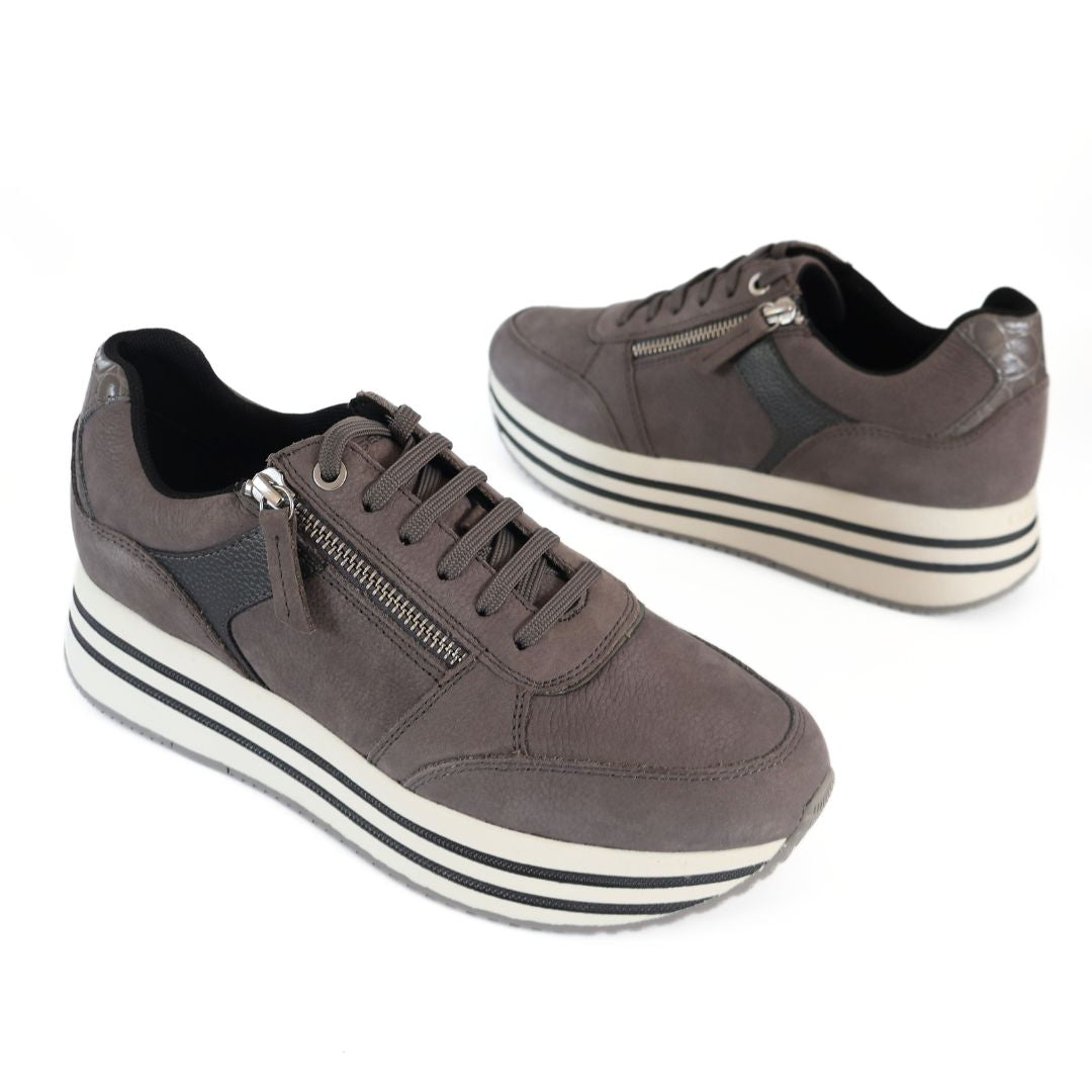 Geox D Kency Respira Womens Shoes Trainers UK Size 7 Grey White