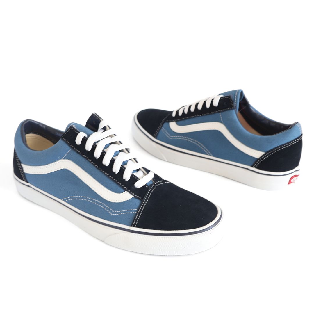 Vans Old Skool Mens Shoes Trainers Uk Size 7 - 10 Navy White