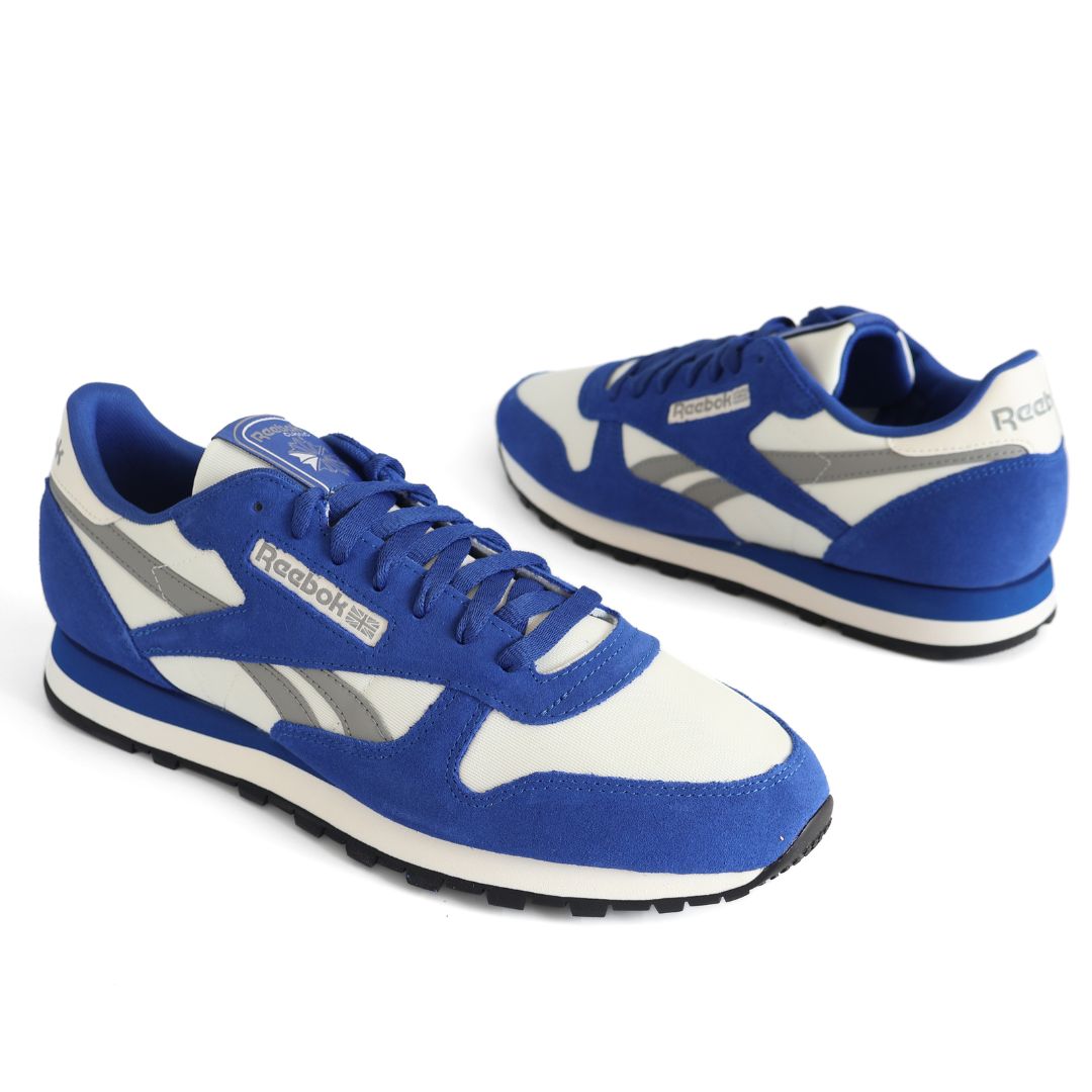 Reebok Classic Leather Mens Shoes Trainers UK Size 11 Blue White