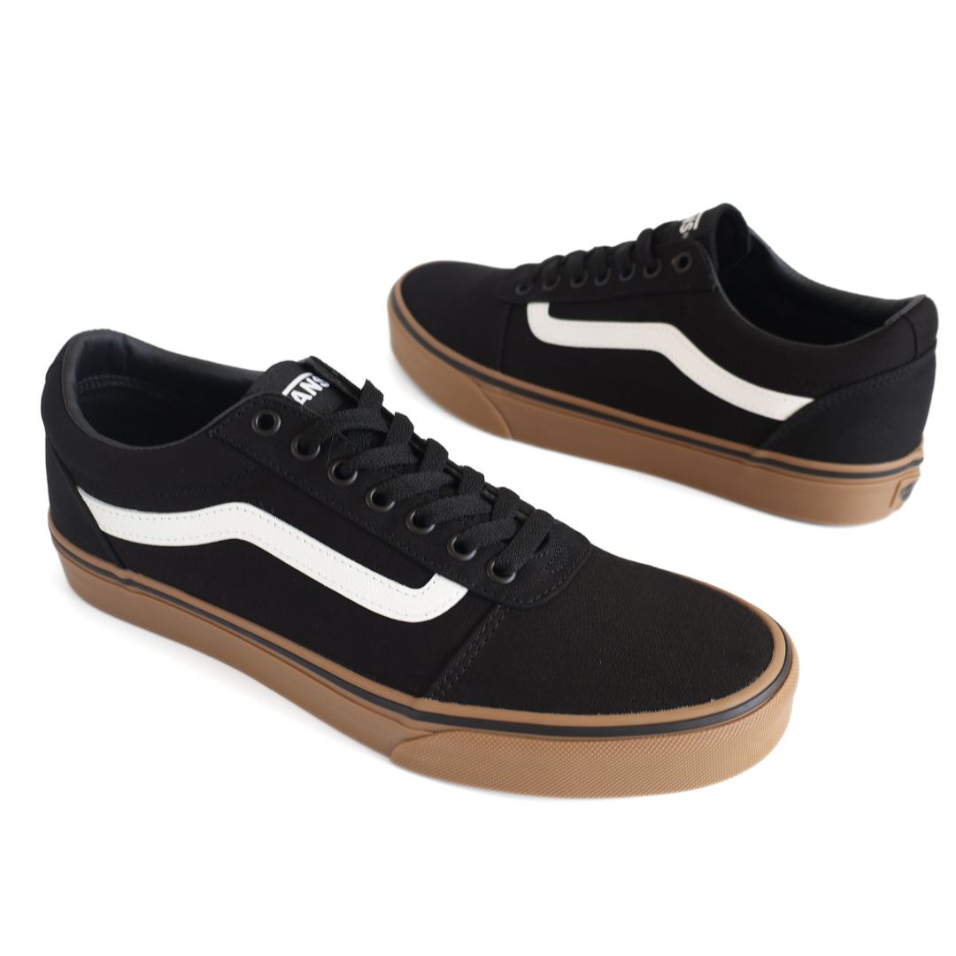Vans Ward Mens Canvas Shoes Trainers Uk Size 8.5 Black Gum