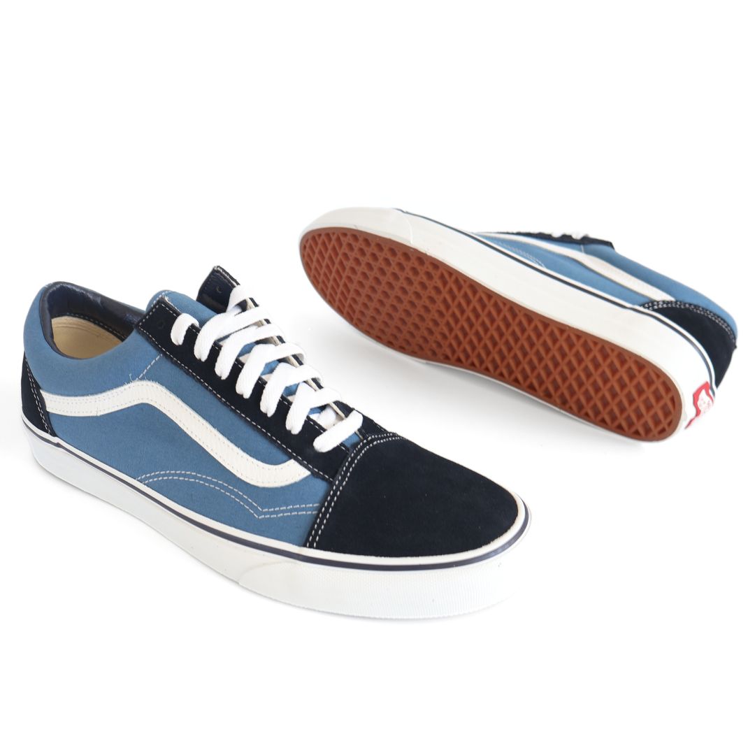 Vans Old Skool Mens Shoes Trainers Uk Size 7 - 10 Navy White