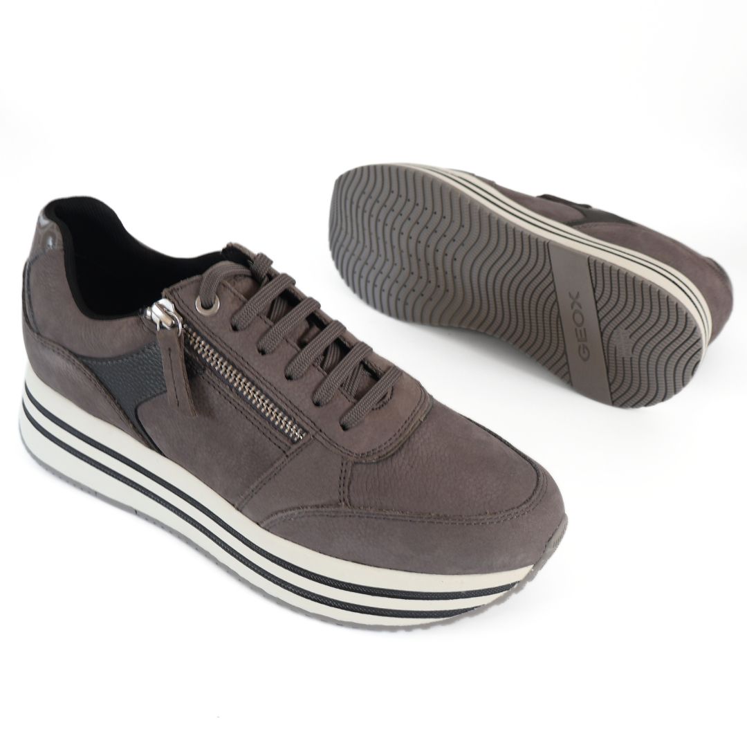Geox D Kency Respira Womens Shoes Trainers UK Size 7 Grey White