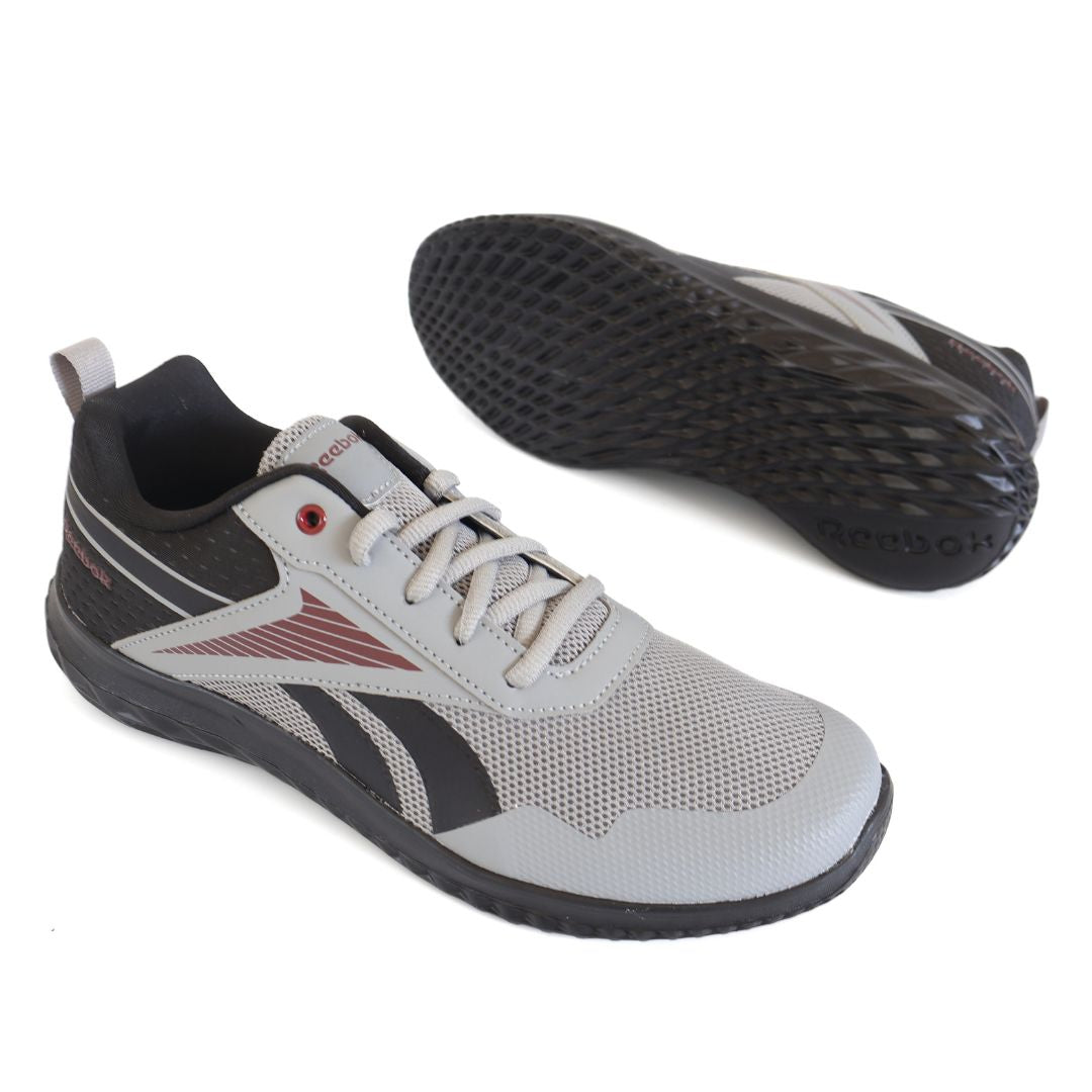 Reebok Rush Runner Kids Boys Shoes Trainers UK Size 5 Grey Black