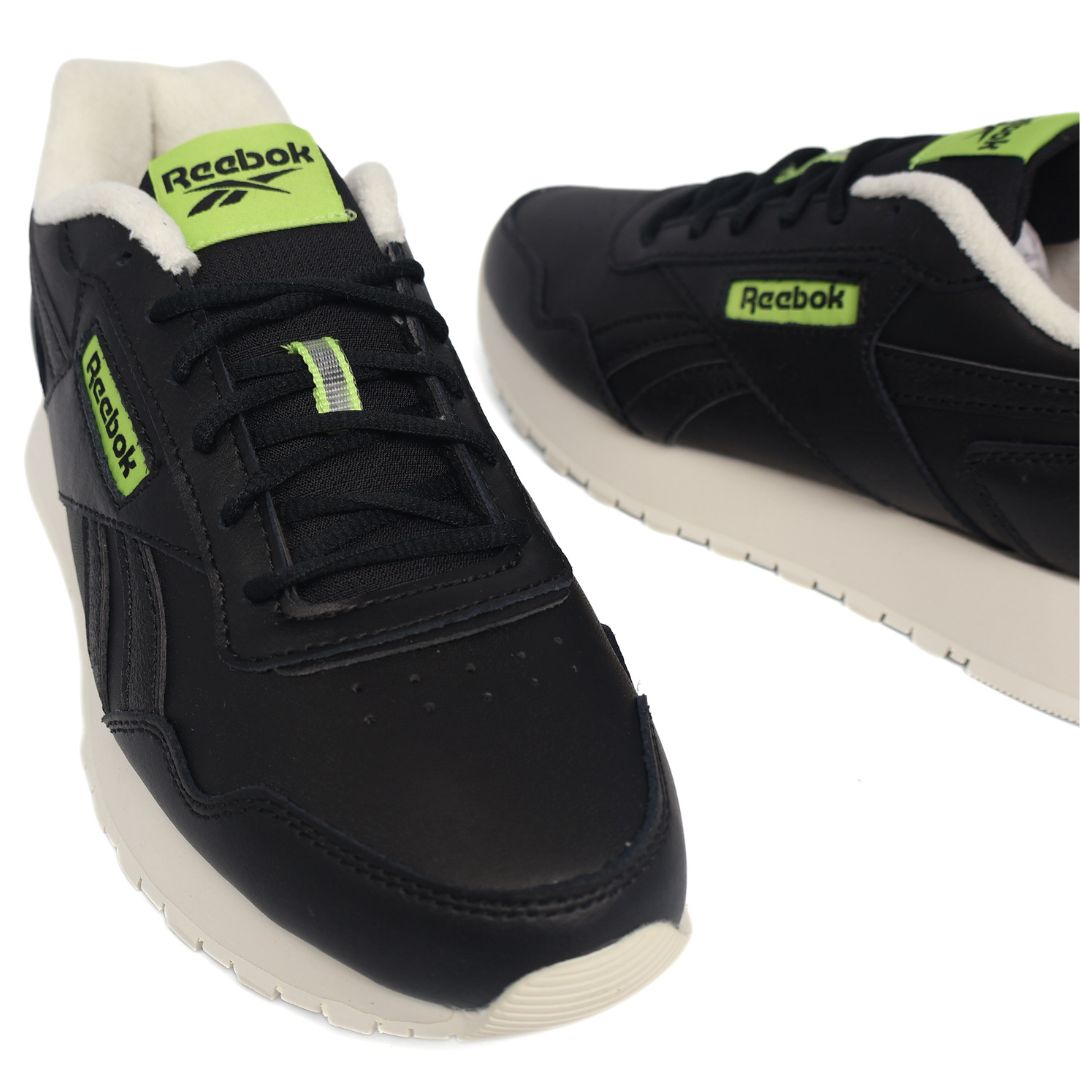 Reebok Glide Kids Shoes Trainers UK Size 3.5 Black Green White