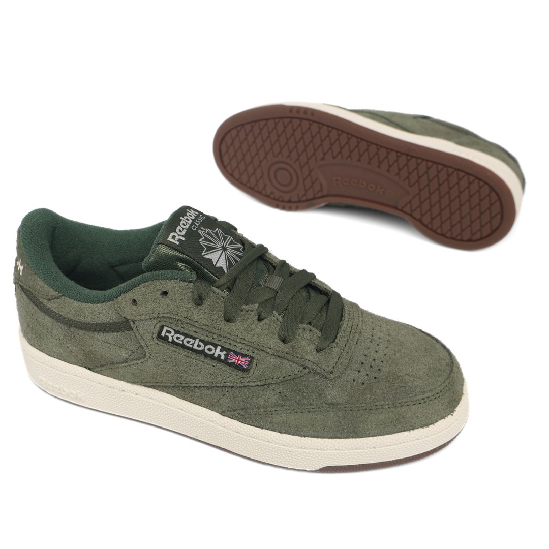 Reebok Club C 85 Mens Shoes Trainers UK Size 4.5 Green White