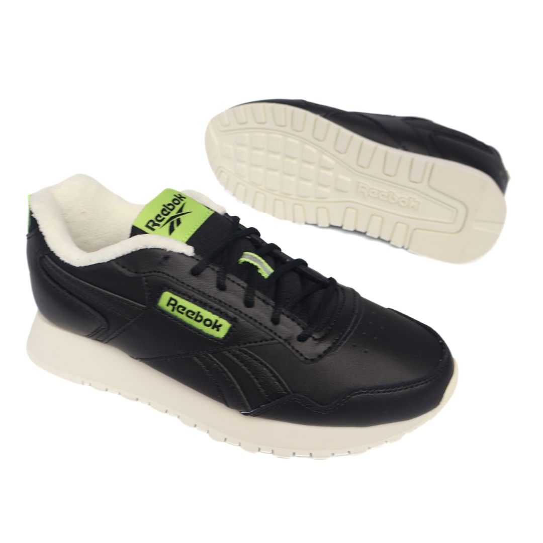 Reebok Glide Kids Shoes Trainers UK Size 3.5 Black Green White