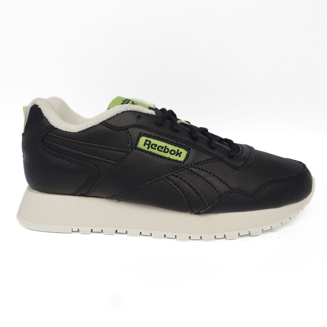 Reebok Glide Kids Shoes Trainers UK Size 3.5 Black Green White