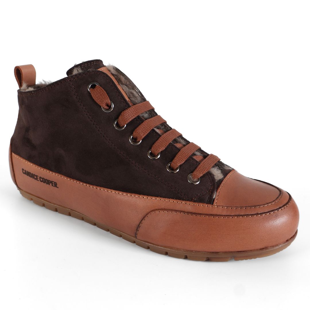 Candice Cooper Mid Fur Cuir Ebony Shoes Trainers UK Size 4.5 Zip Up