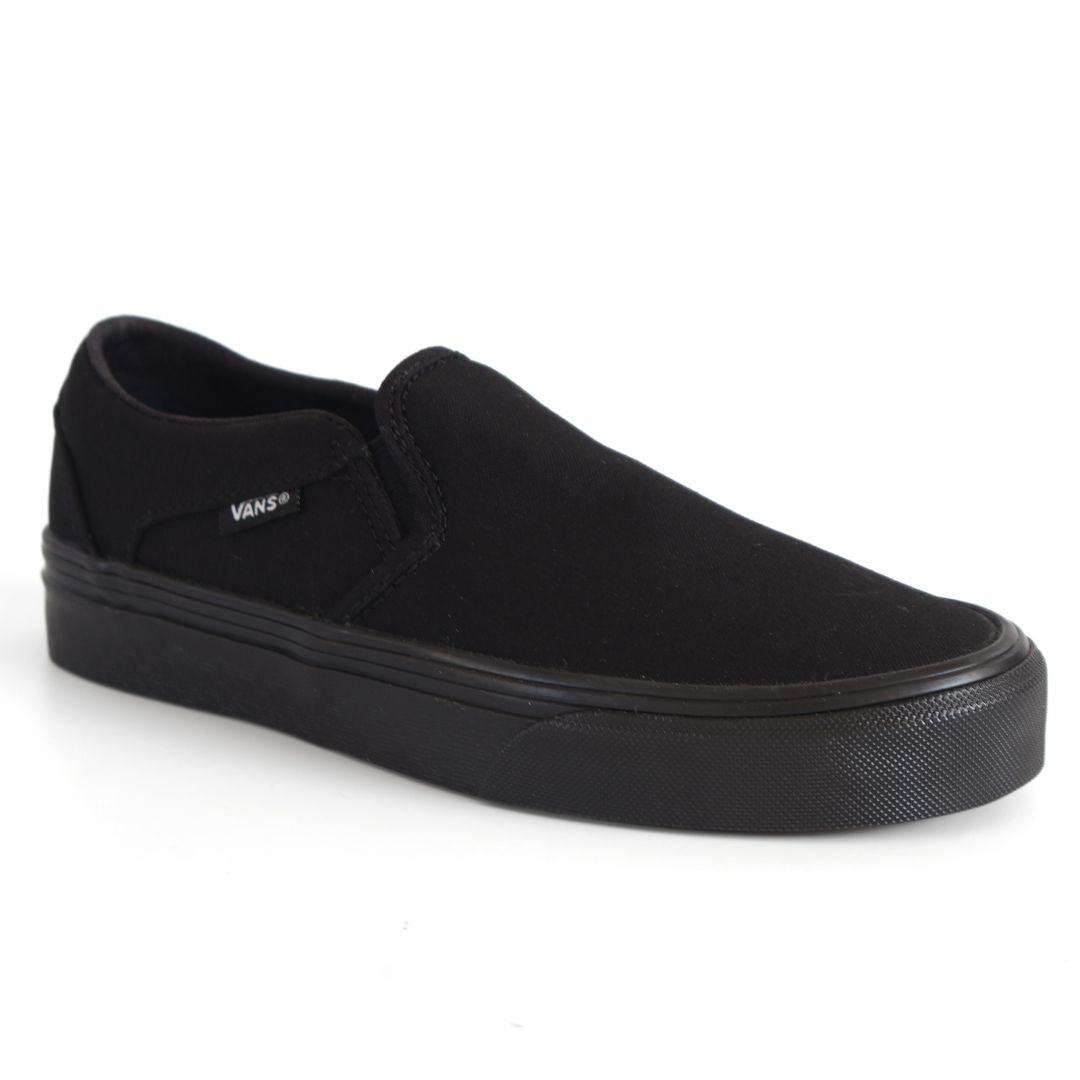 Vans Asher Kids Shoes Trainers Uk Size 2.5 Black Canvas