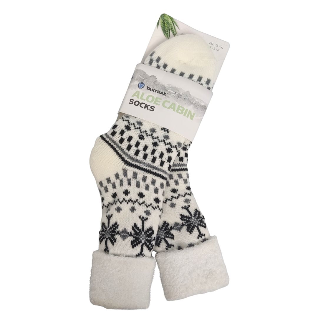 Yaktrax Aloe Cabin Winter Warm Socks Girls Womens UK Size 3 - 8