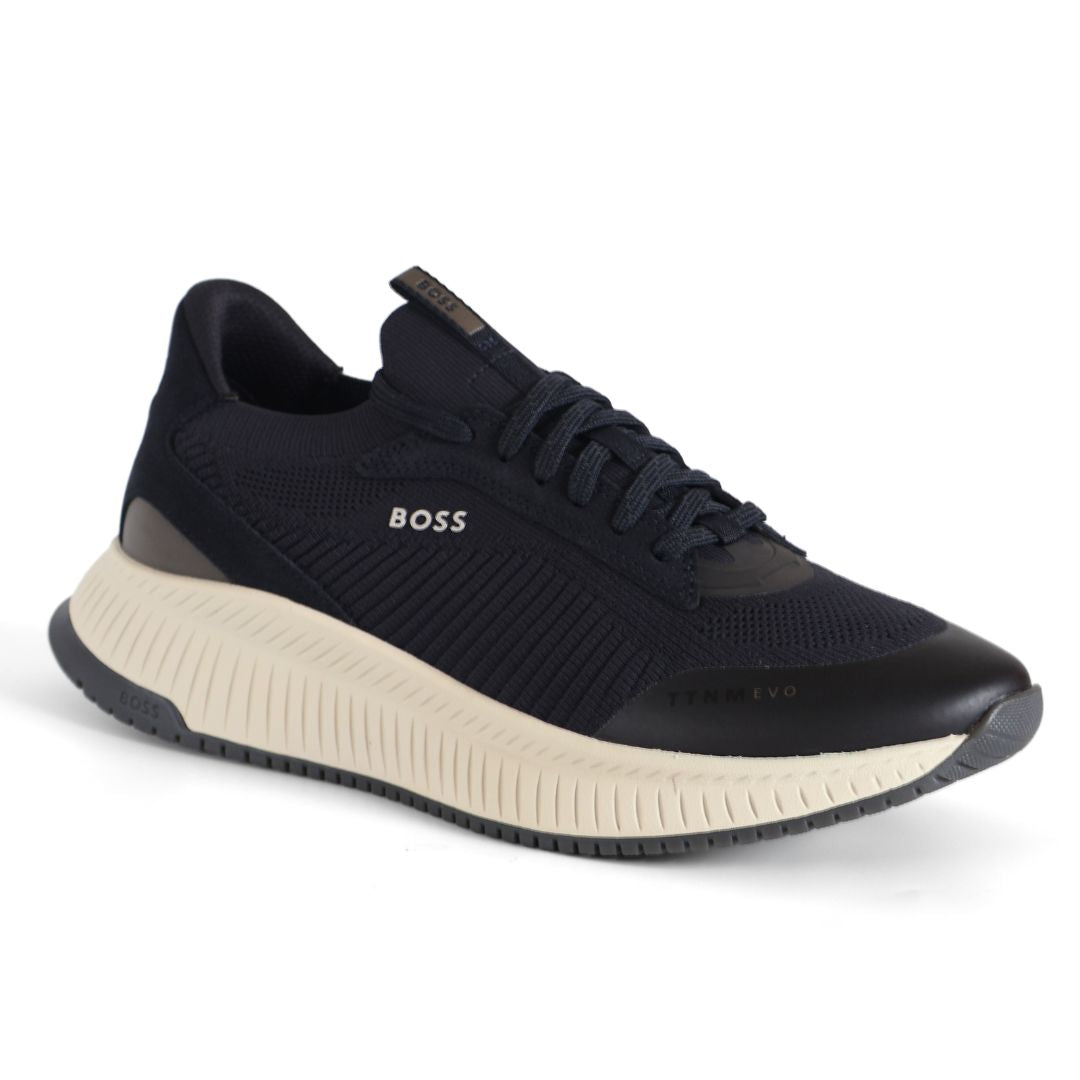 Hugo Boss Titanium Evo Mens Shoes Trainers UK Size 8 Dark Blue