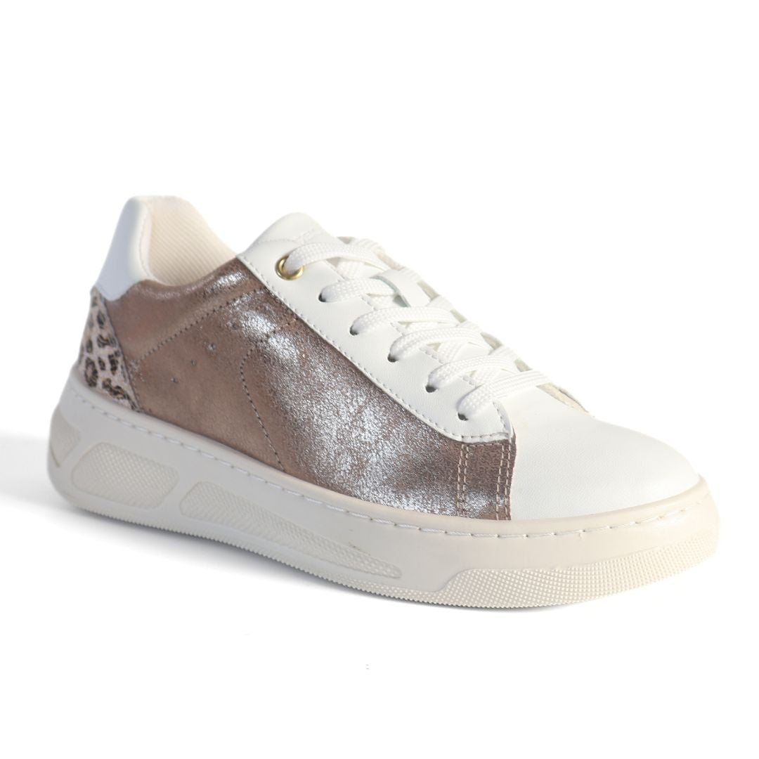 Geox D Ljuba Respira Girls Womens Shoes Trainers UK Size 2.5 Bronze White