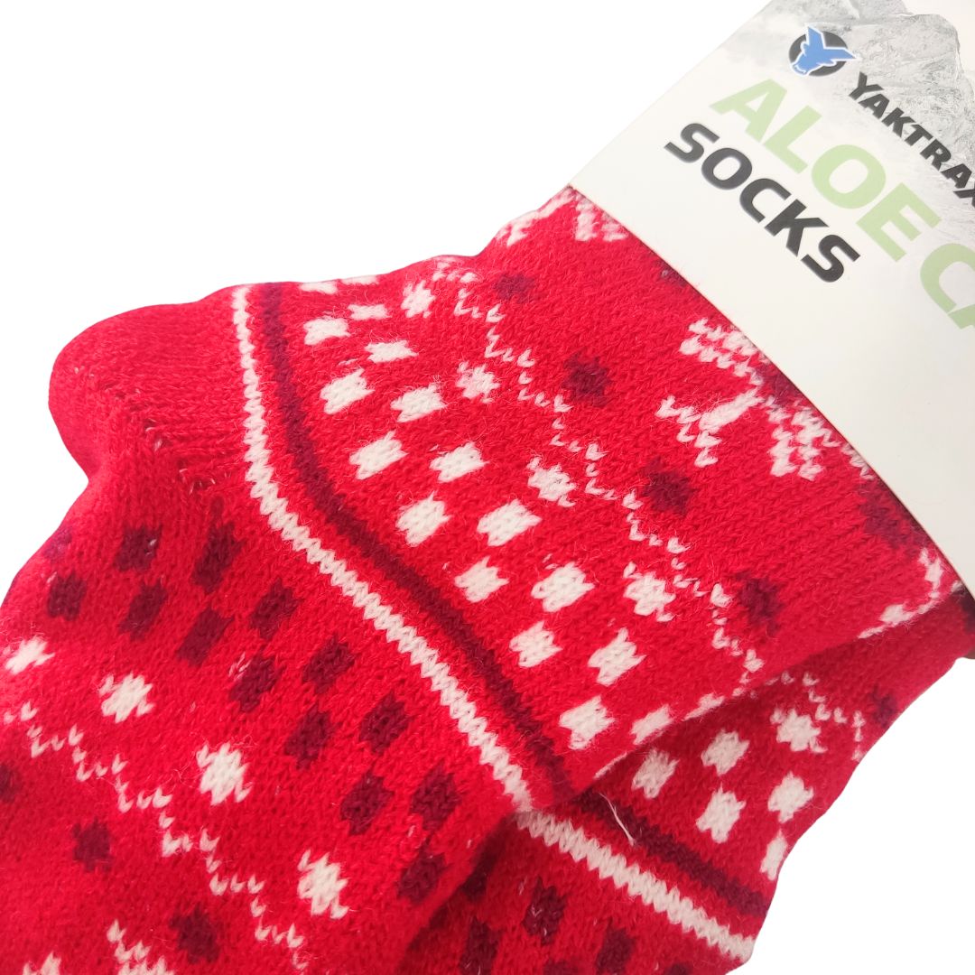 Yaktrax Aloe Cabin Winter Warm Socks Girls Womens UK Size 3 - 8