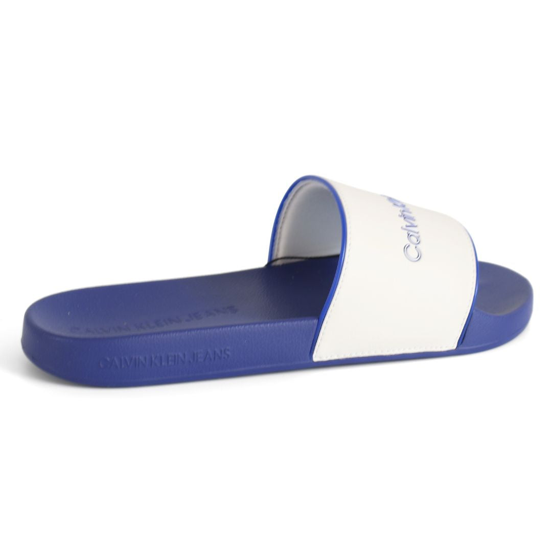 Calvin Klein Mens Sliders Slippers UK Size 6.5 - 11 Blue White