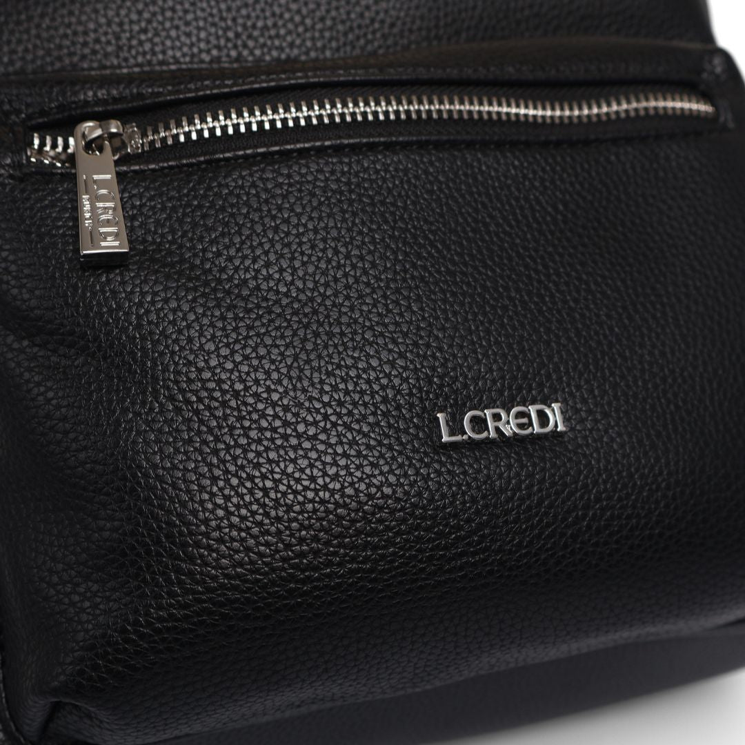 L.Credi Budapest Womens Girls Black Backpack Hand Bag