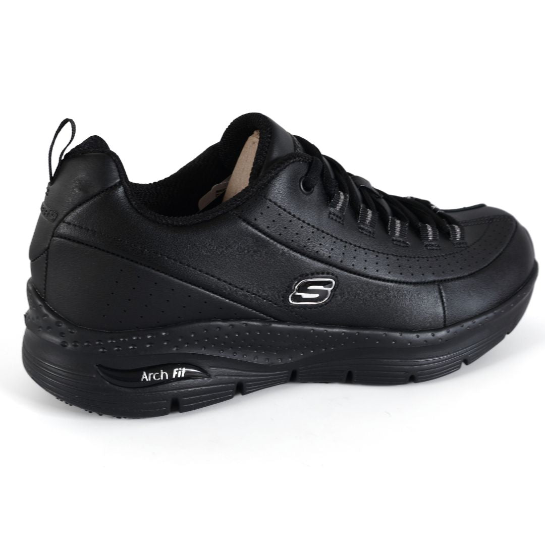 Skechers Arch Fit Trickell Womens Girls Shoes Trainers UK Size 3 - 8 Black Silver