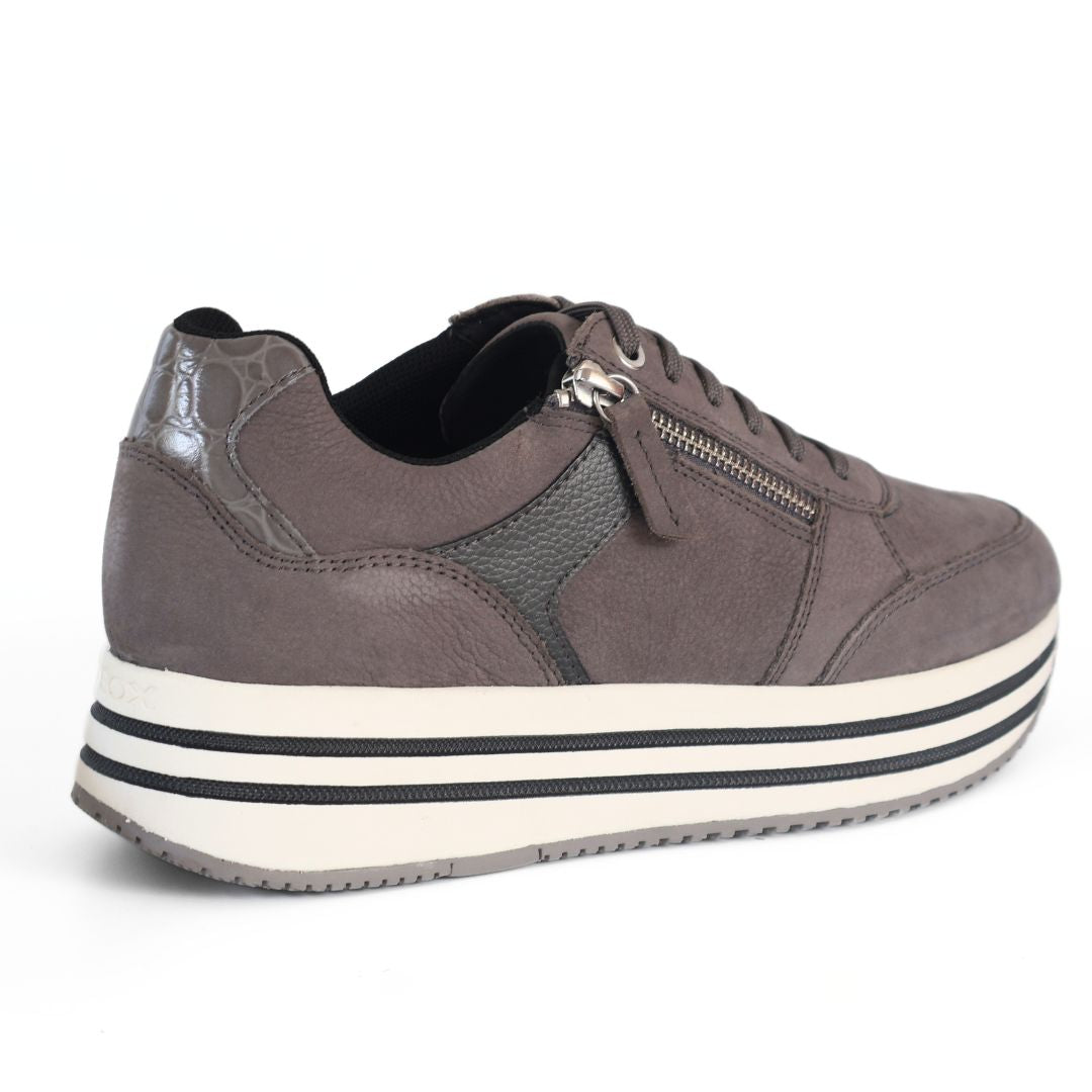 Geox D Kency Respira Womens Shoes Trainers UK Size 7 Grey White