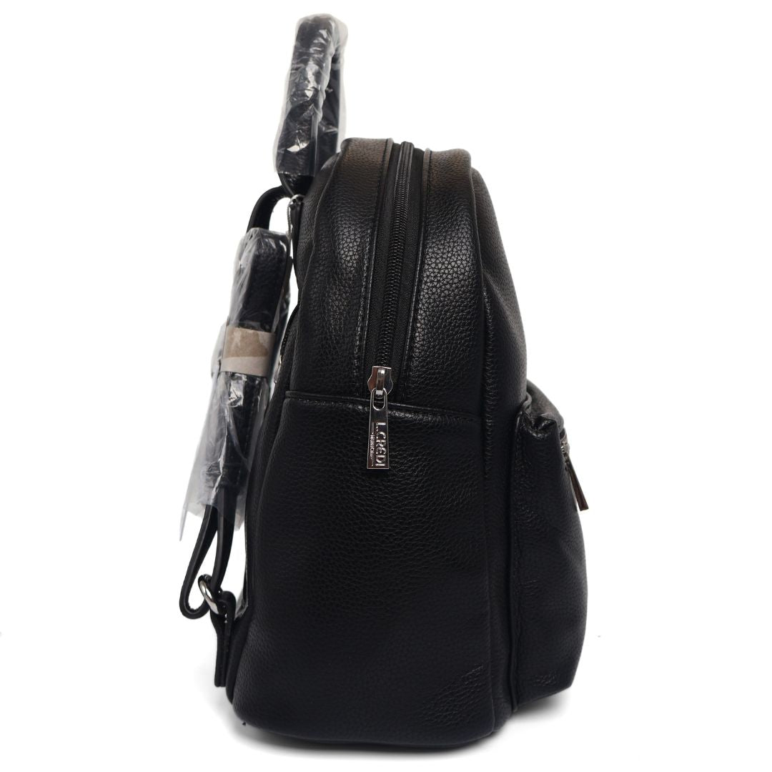 L.Credi Budapest Womens Girls Black Backpack Hand Bag