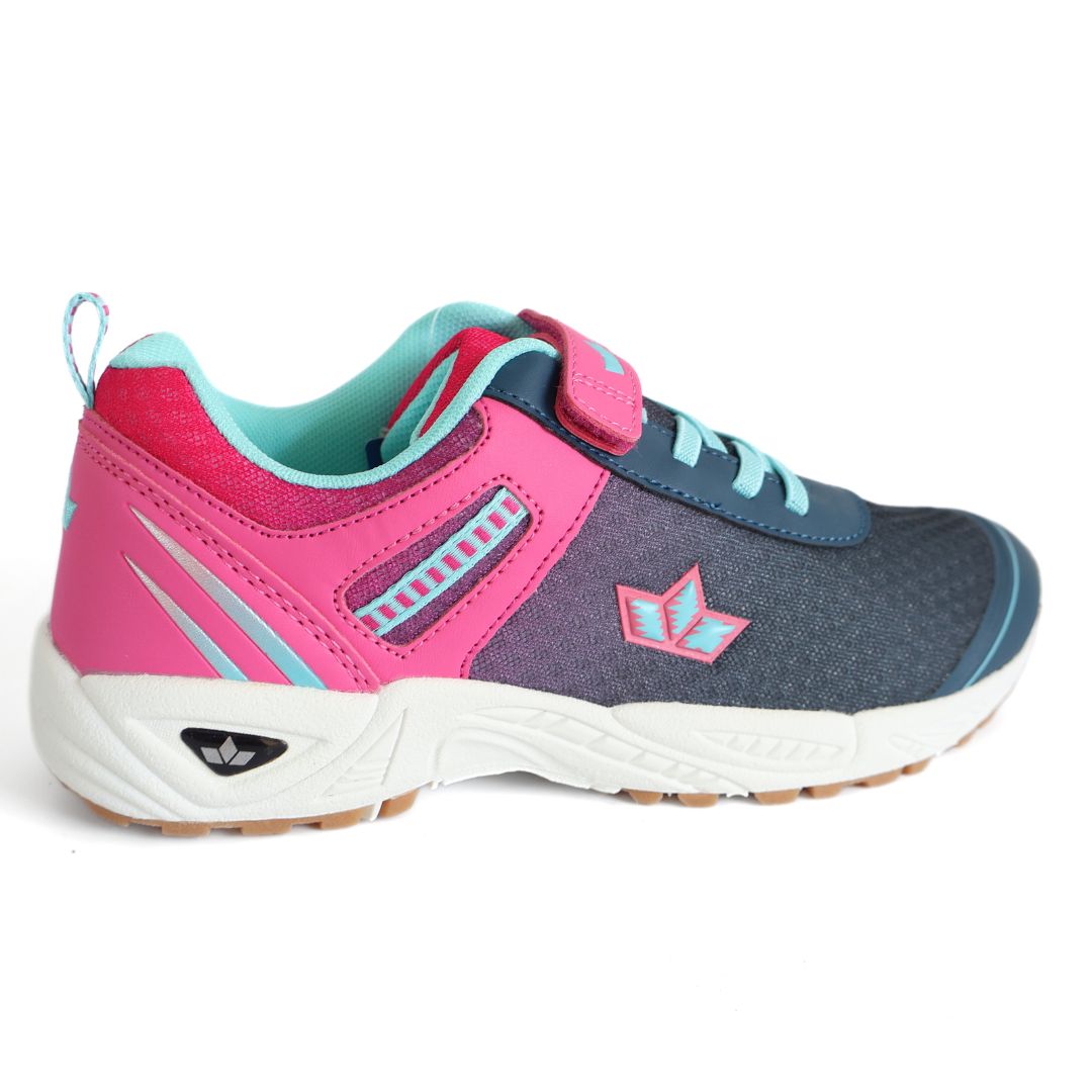 Lico Barney VS Girls Strap Up Shoes Trainers UK Size 4 Blue Pink