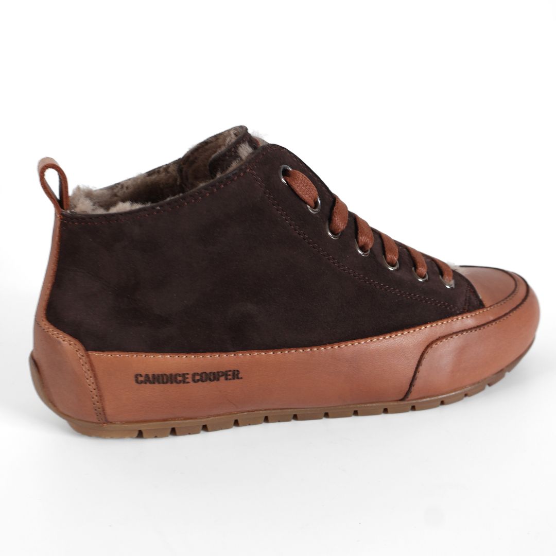 Candice Cooper Mid Fur Cuir Ebony Shoes Trainers UK Size 4.5 Zip Up