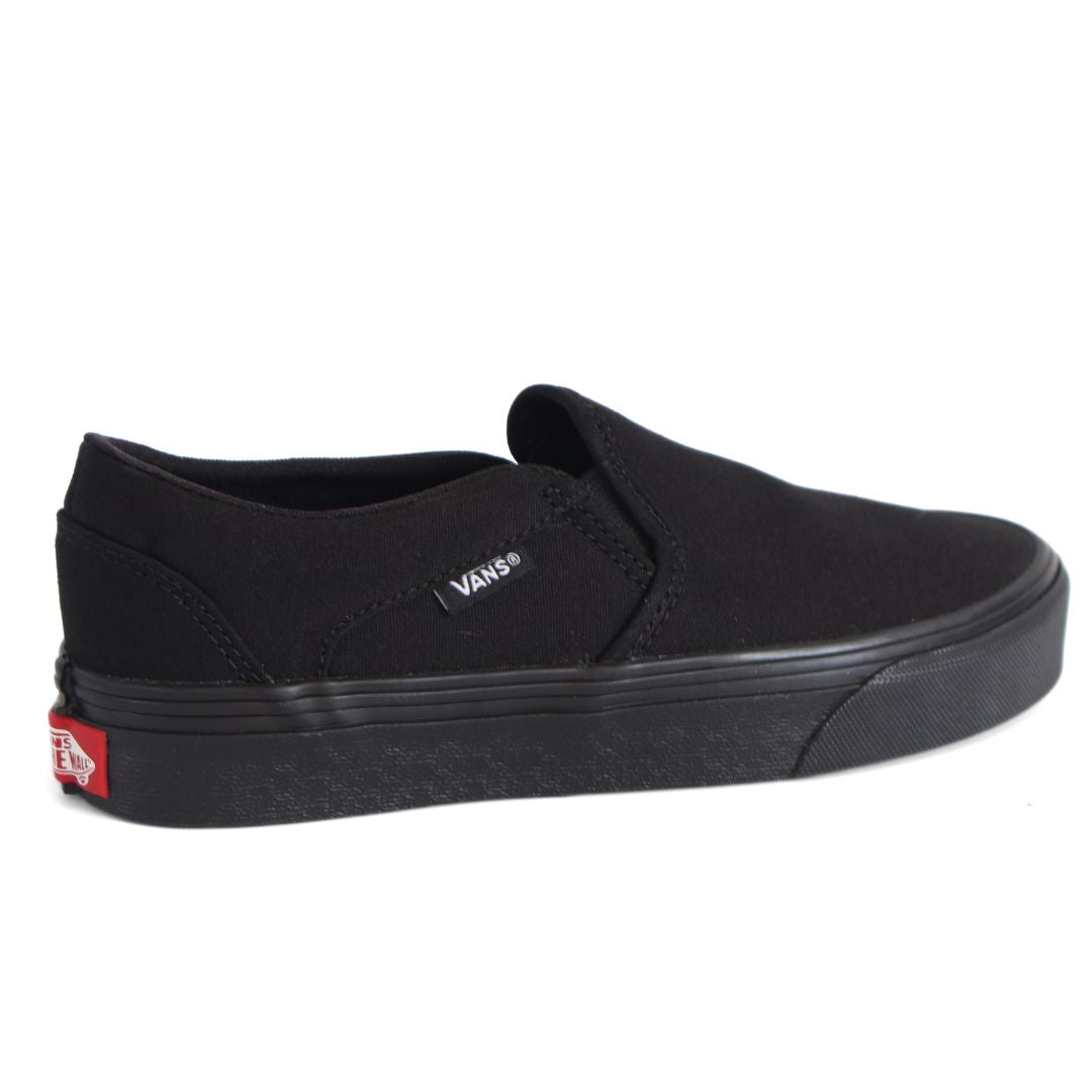 Vans Asher Kids Shoes Trainers Uk Size 2.5 Black Canvas