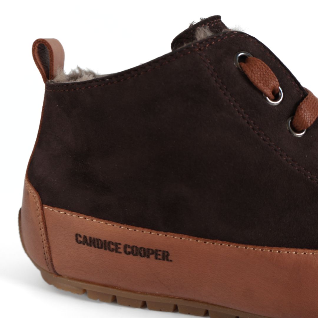 Candice Cooper Mid Fur Cuir Ebony Shoes Trainers UK Size 4.5 Zip Up