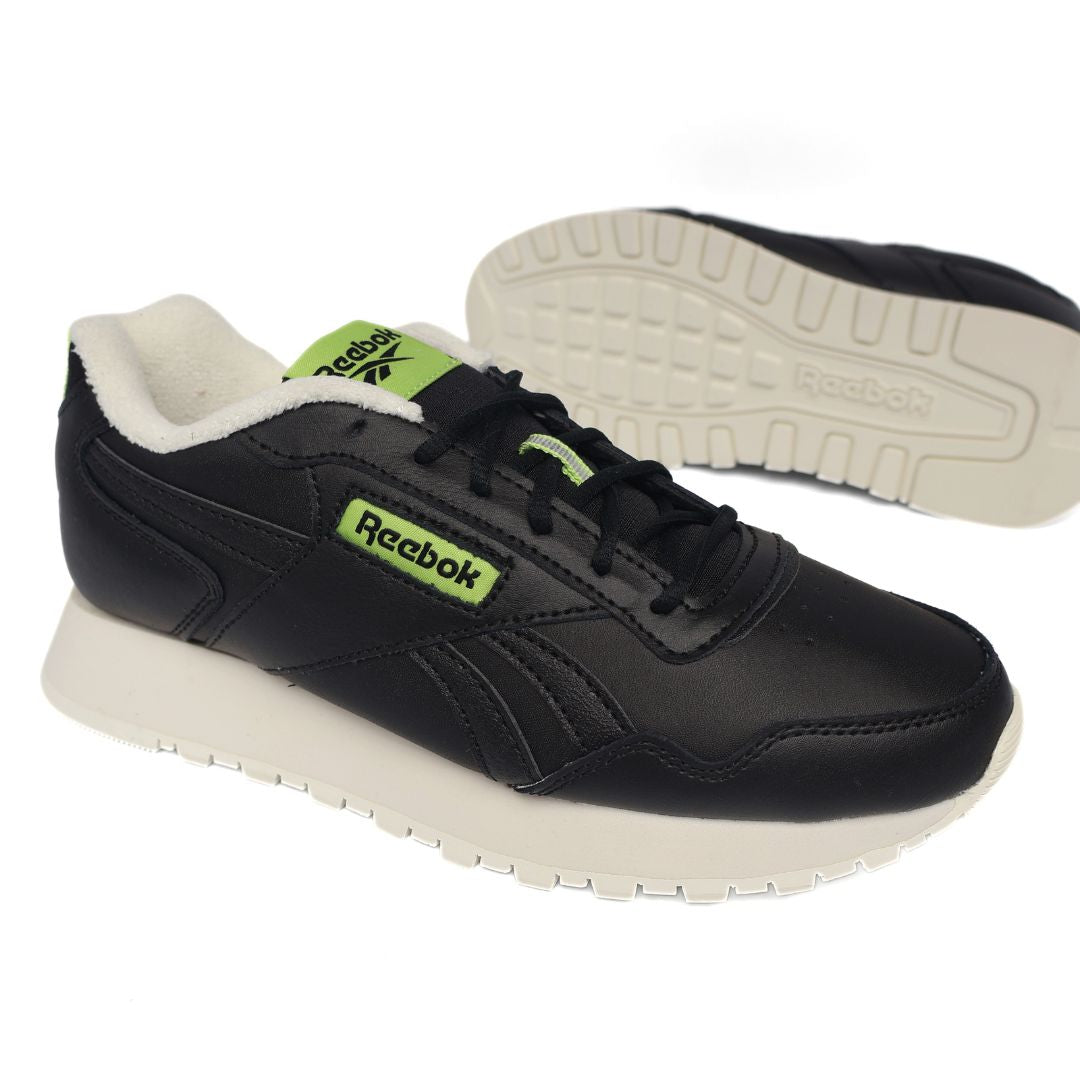 Reebok Glide Kids Shoes Trainers UK Size 3.5 Black Green White