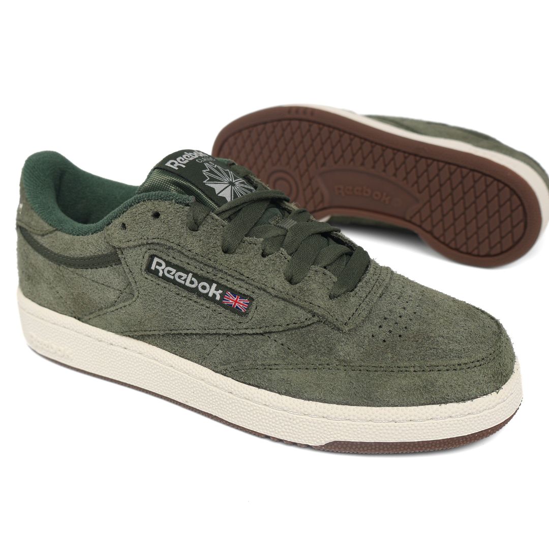 Reebok Club C 85 Mens Shoes Trainers UK Size 4.5 Green White