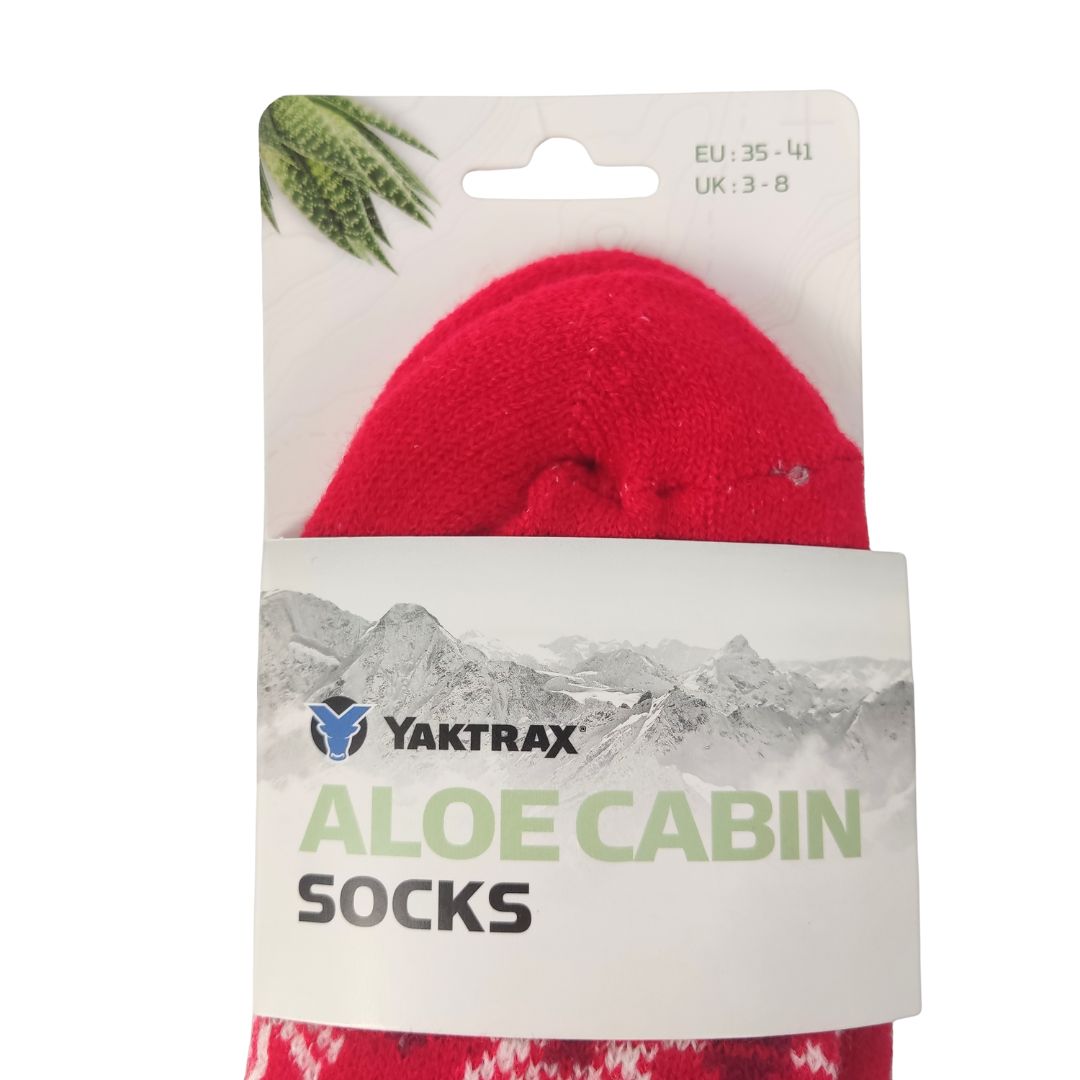 Yaktrax Aloe Cabin Winter Warm Socks Girls Womens UK Size 3 - 8