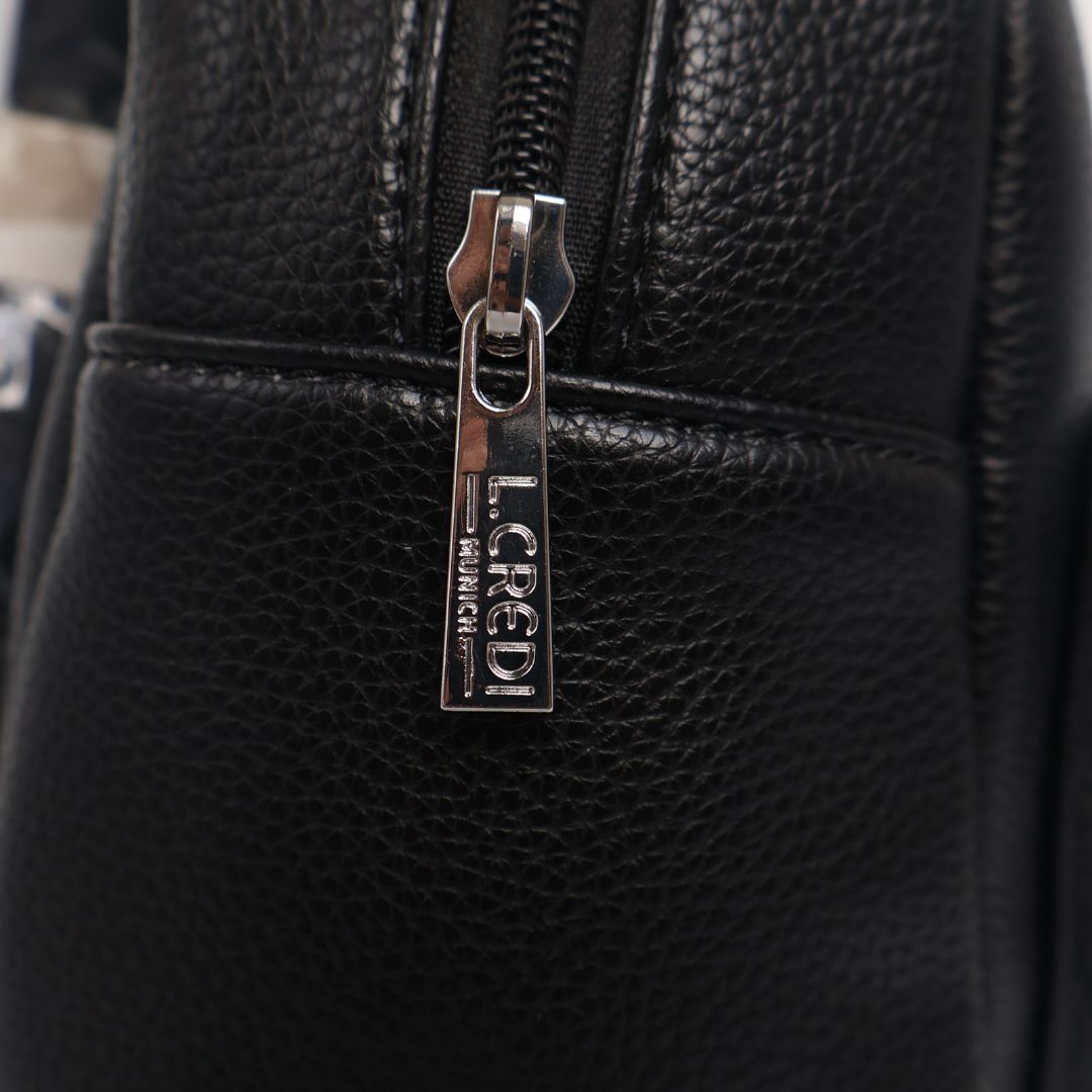 L.Credi Budapest Womens Girls Black Backpack Hand Bag