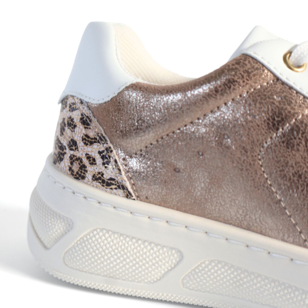 Geox D Ljuba Respira Girls Womens Shoes Trainers UK Size 2.5 Bronze White