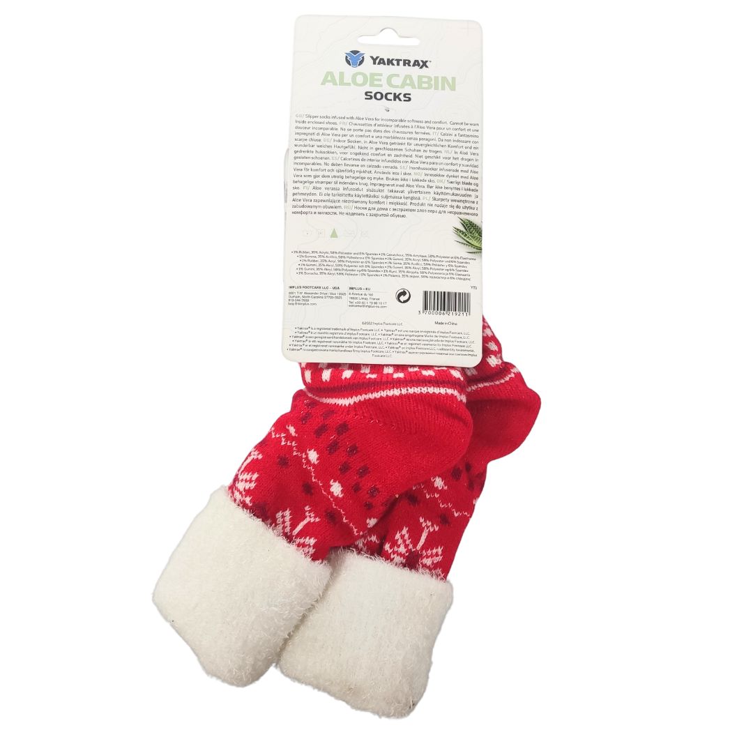 Yaktrax Aloe Cabin Winter Warm Socks Girls Womens UK Size 3 - 8