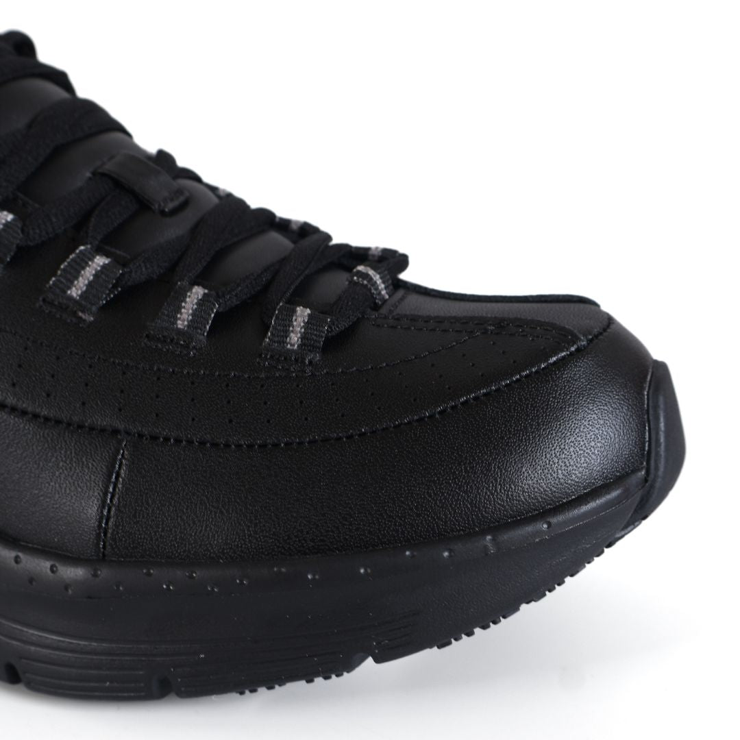 Skechers Arch Fit Trickell Womens Girls Shoes Trainers UK Size 3 - 8 Black Silver