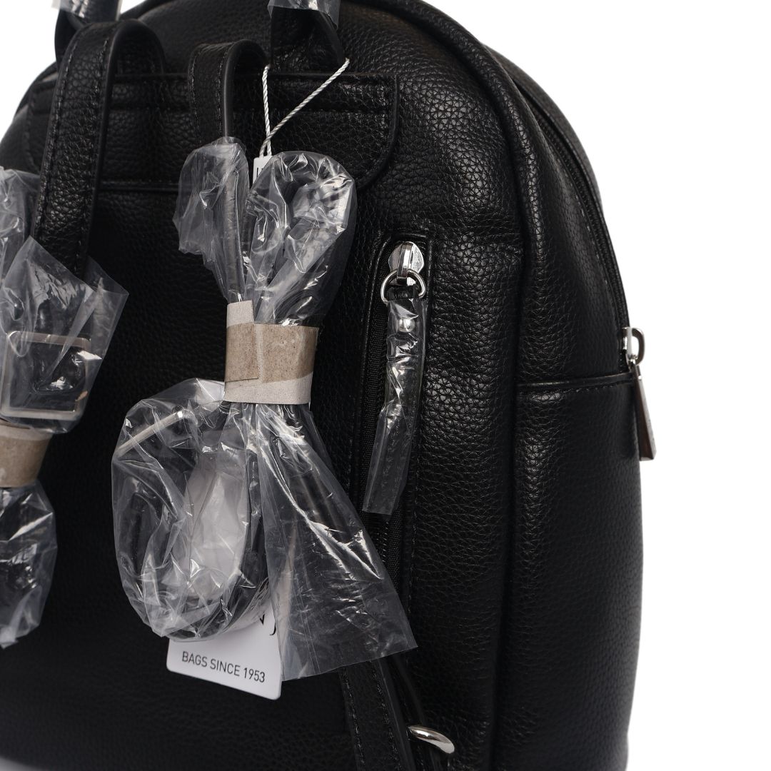 L.Credi Budapest Womens Girls Black Backpack Hand Bag