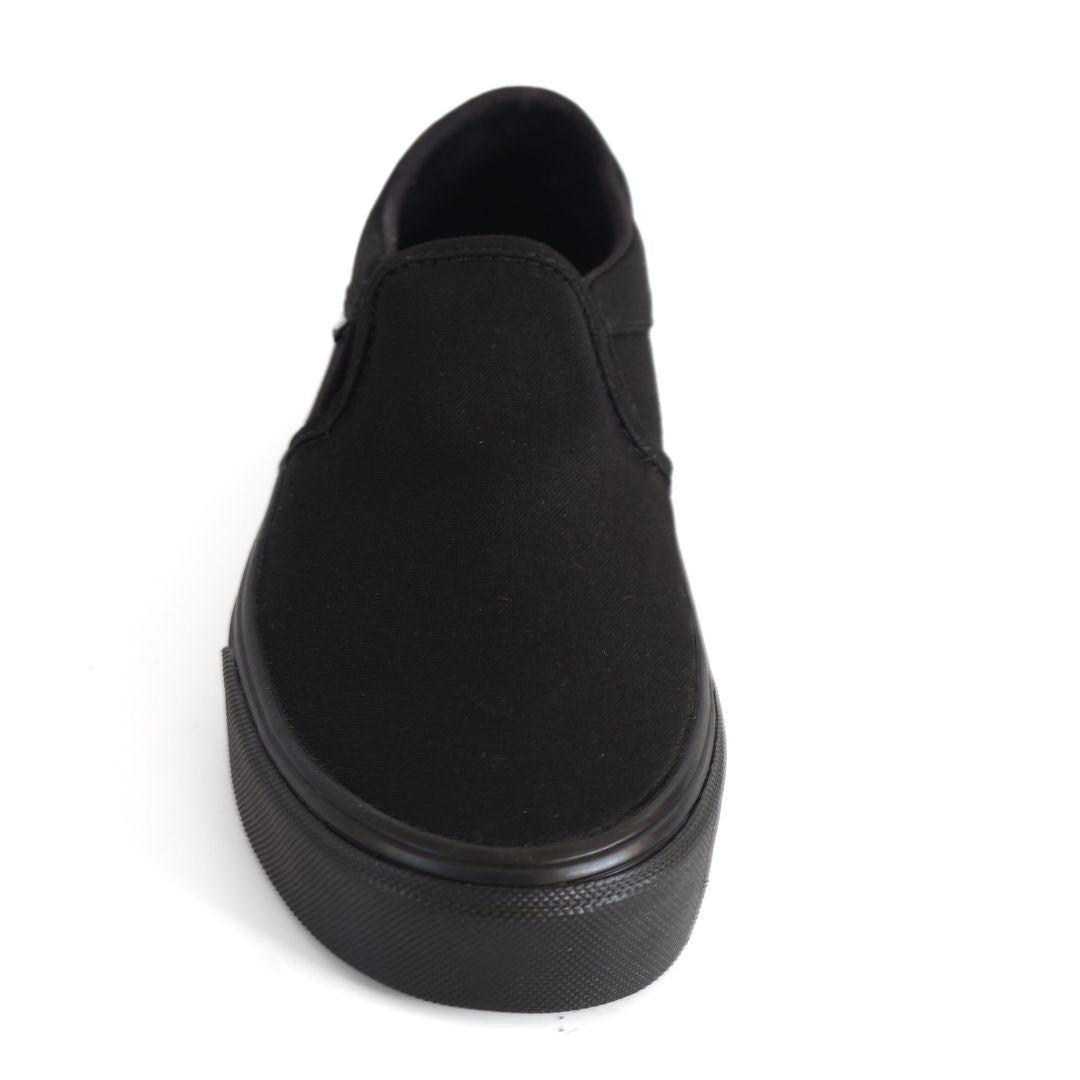 Vans Asher Kids Shoes Trainers Uk Size 2.5 Black Canvas