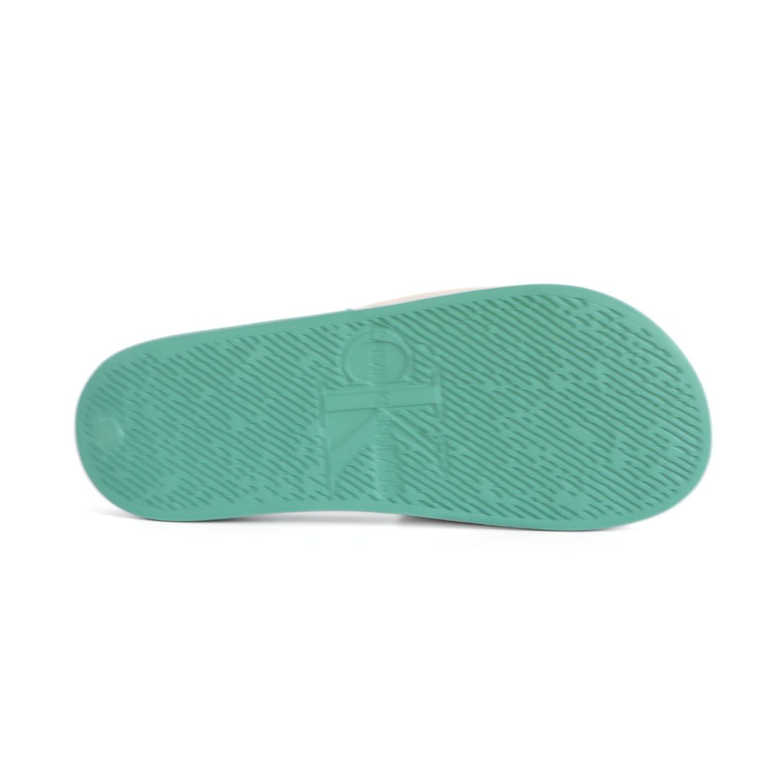 Calvin Klein Mens Sliders Slippers UK Size 6.5 - 10 Green White