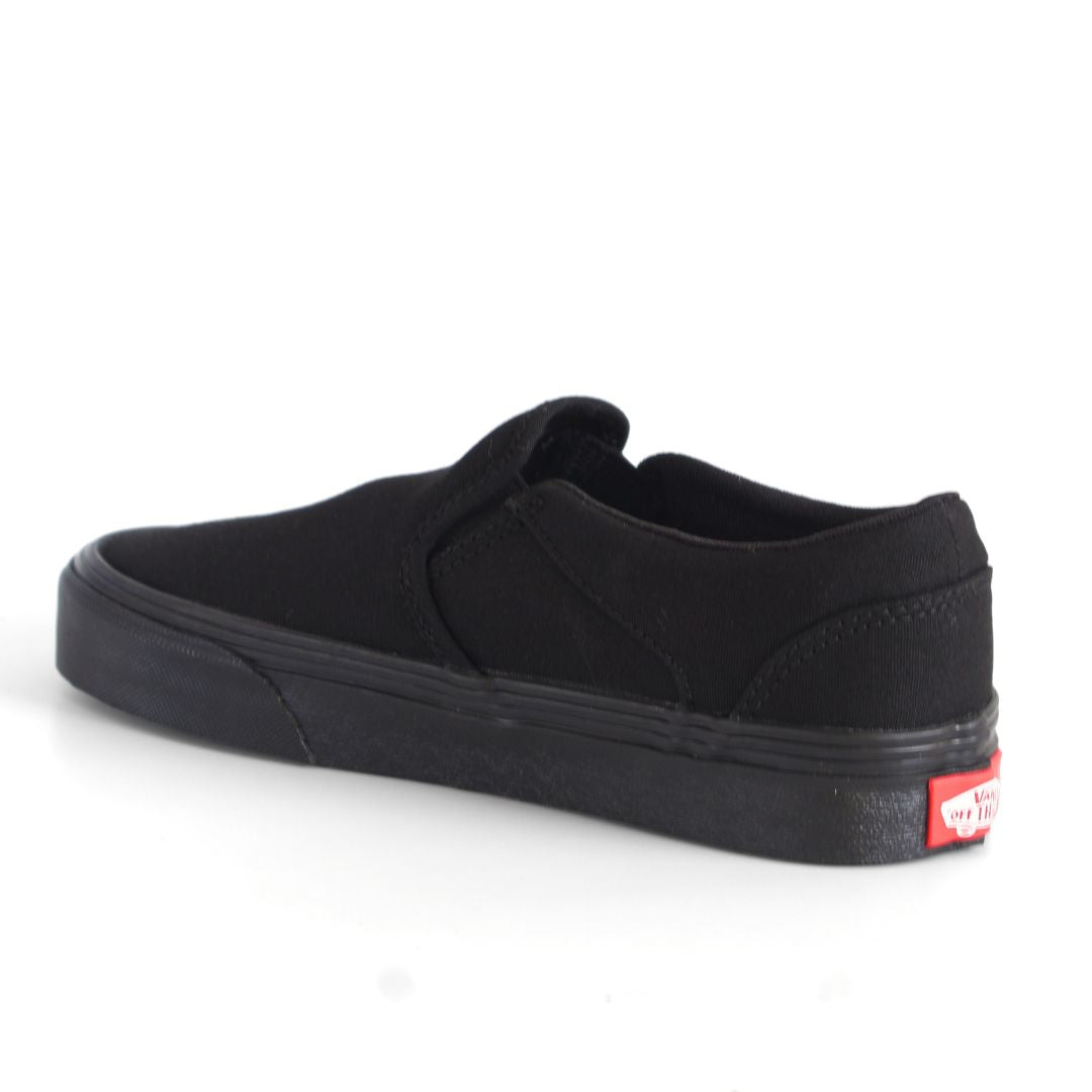 Vans Asher Kids Shoes Trainers Uk Size 2.5 Black Canvas