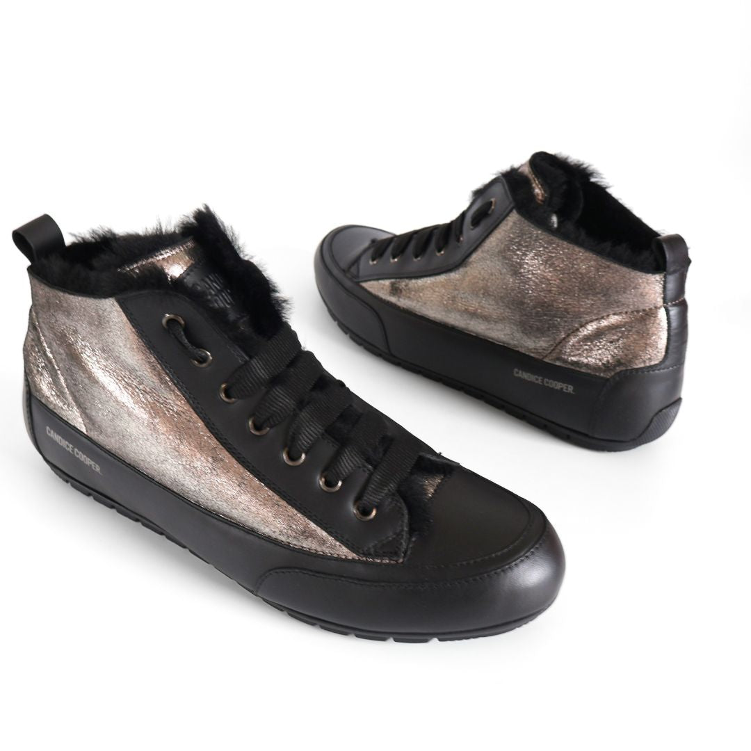 Candice Cooper Mid Mens Shoes Trainers UK Size 8 Black Silver