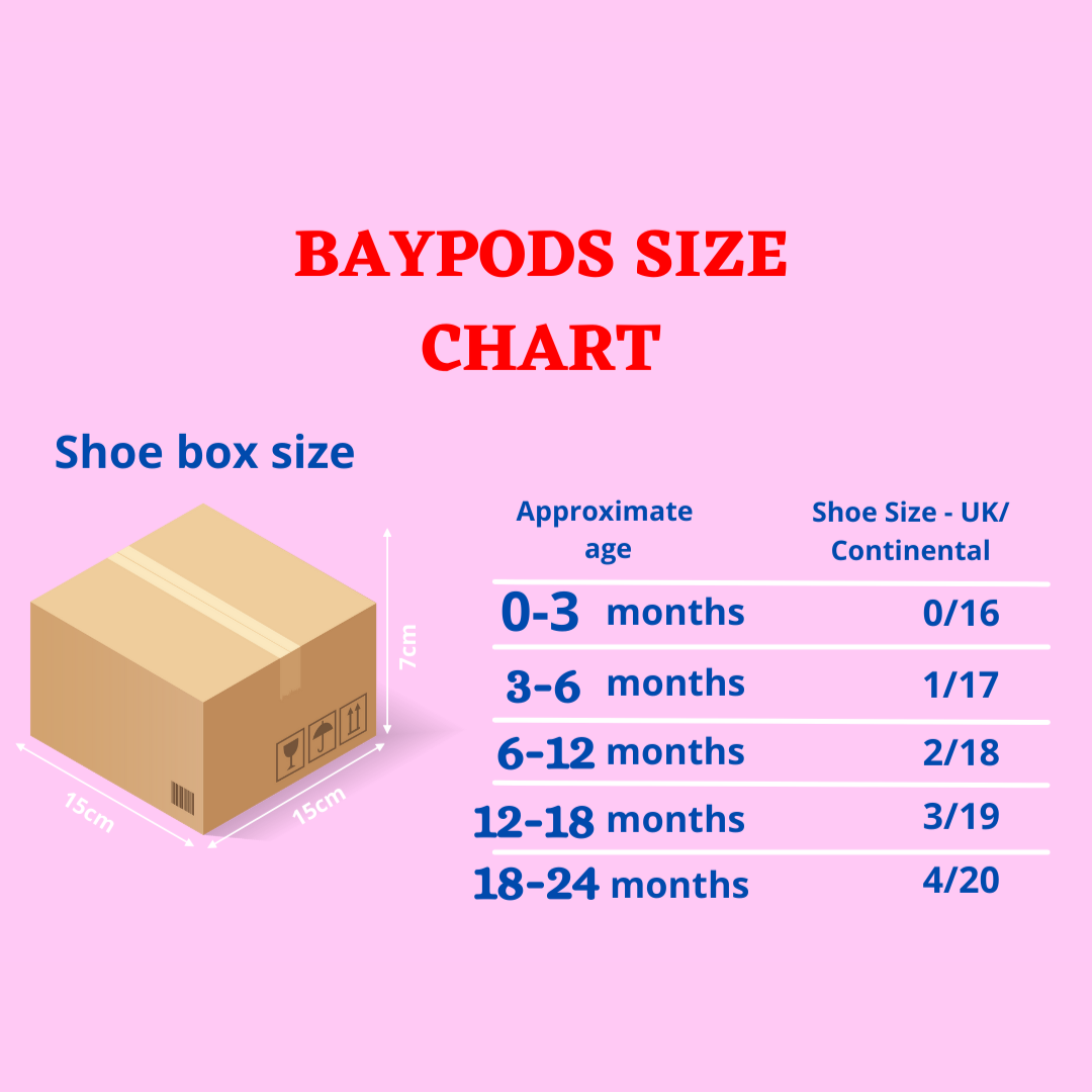 Baypods B060 Originals Girls Babies Soft Soles Shoes UK Size 2 - 3