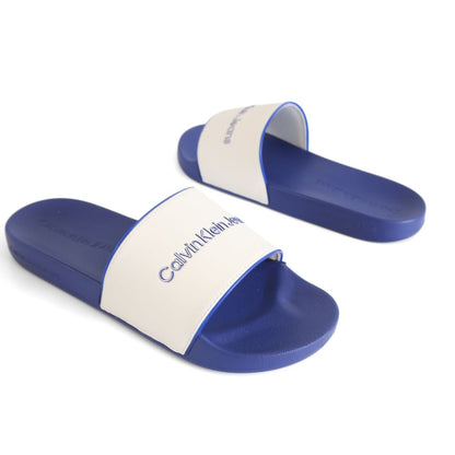 Calvin Klein Mens Sliders Slippers UK Size 6.5 - 11   Blue White